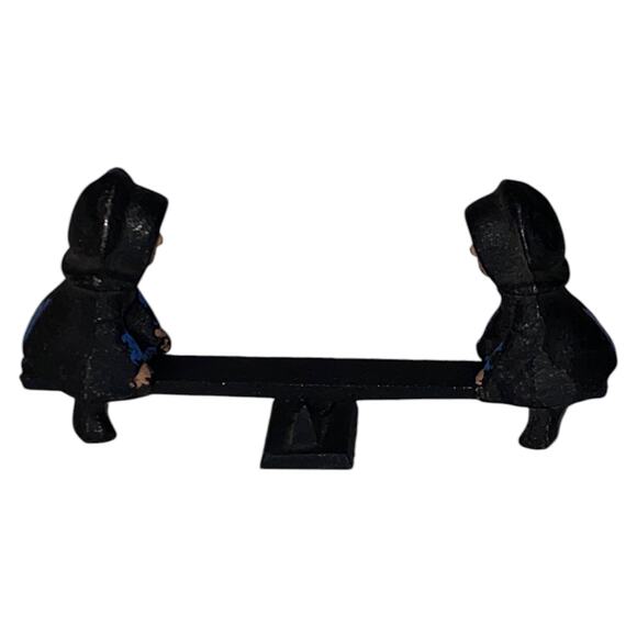 Vintage John Wright Cast Iron Amish 2 Girls on Teeter Totter 1997 Figures - A267 - Picture 3 of 10
